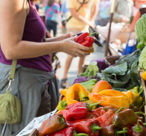 locally grown food at farmers market